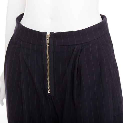 Women's Reformation Navy Pinstripe Wide Pants