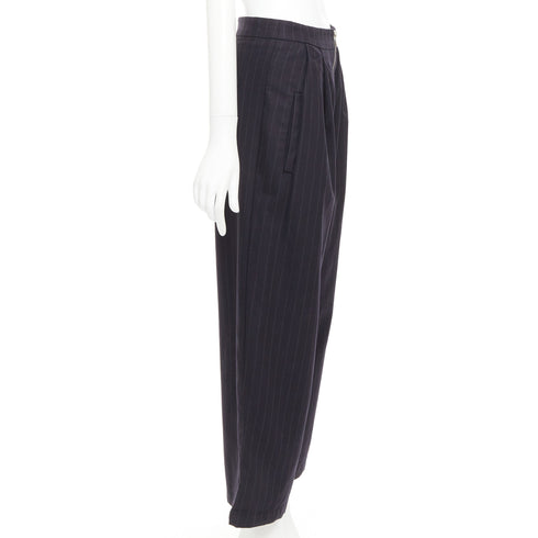 Women's Reformation Navy Pinstripe Wide Pants