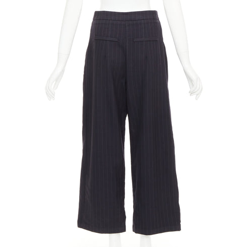 Women's Reformation Navy Pinstripe Wide Pants