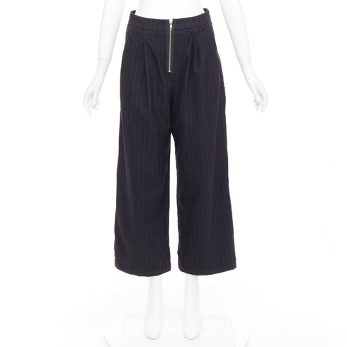 Women's Reformation Navy Pinstripe Wide Pants