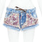 Women's Dsquared2 Floral Patch Denim Mini Shorts