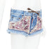 Women's Dsquared2 Floral Patch Denim Mini Shorts