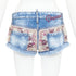 Women's Dsquared2 Floral Patch Denim Mini Shorts
