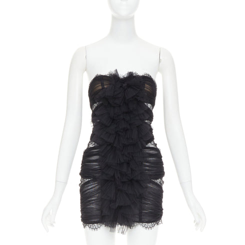 Women's Alexandre Vauthier Pleated Lace Dress