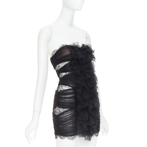 Women's Alexandre Vauthier Pleated Lace Dress