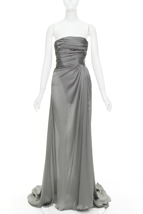 Women's Alexandre Vauthier Strapless High Slit Gown