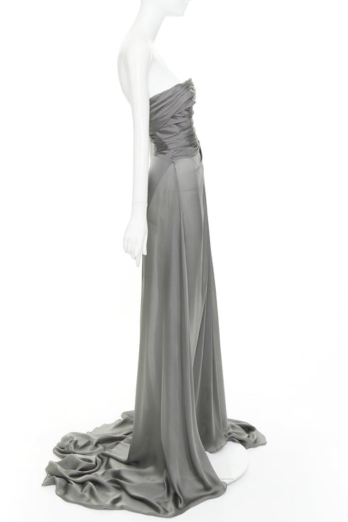 Women's Alexandre Vauthier Strapless High Slit Gown