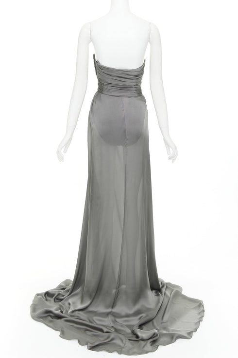 Women's Alexandre Vauthier Strapless High Slit Gown