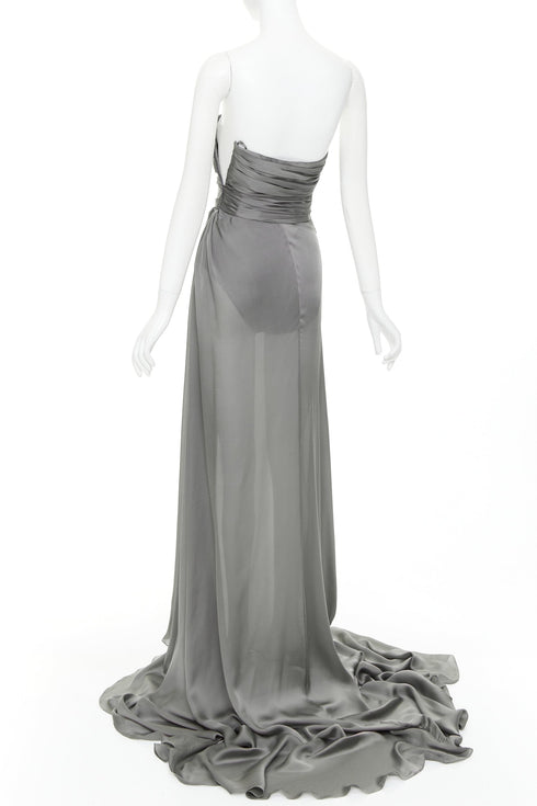 Women's Alexandre Vauthier Strapless High Slit Gown