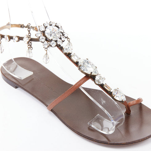 Women's Giuseppe Zanotti Crystal Leather Sandals