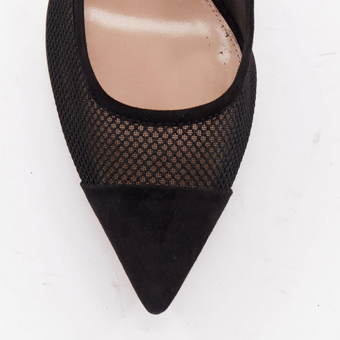 Women's Gianvito Rossi Fishnet Suede Pointy Pumps