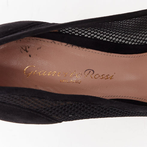 Women's Gianvito Rossi Fishnet Suede Pointy Pumps