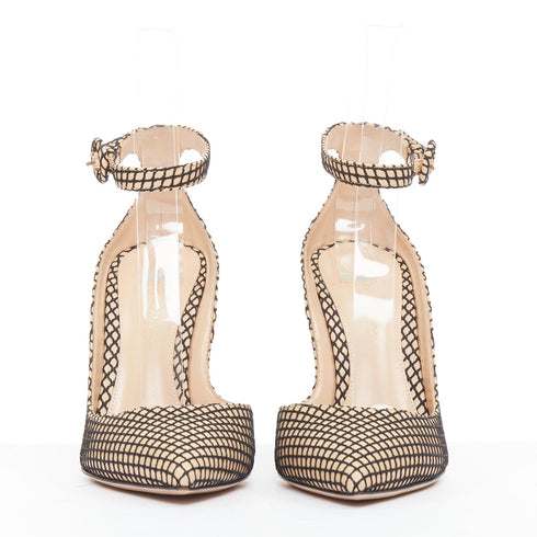 Women's Gianvito Rossi Leather Fishnet Pumps