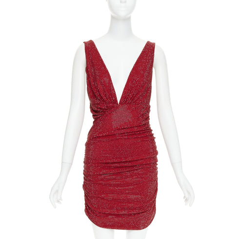 Women's Alexandre Vauthier Crystal Plunge Mini Dress