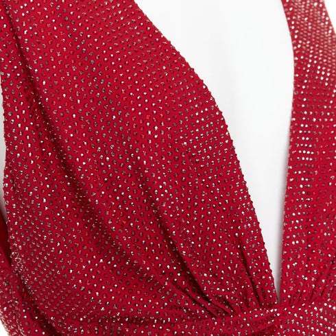 Women's Alexandre Vauthier Crystal Plunge Mini Dress