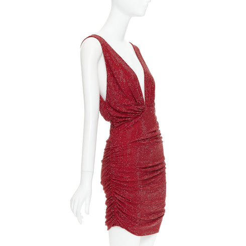 Women's Alexandre Vauthier Crystal Plunge Mini Dress
