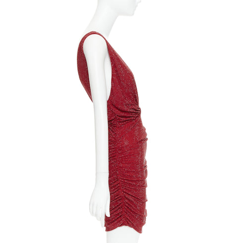 Women's Alexandre Vauthier Crystal Plunge Mini Dress
