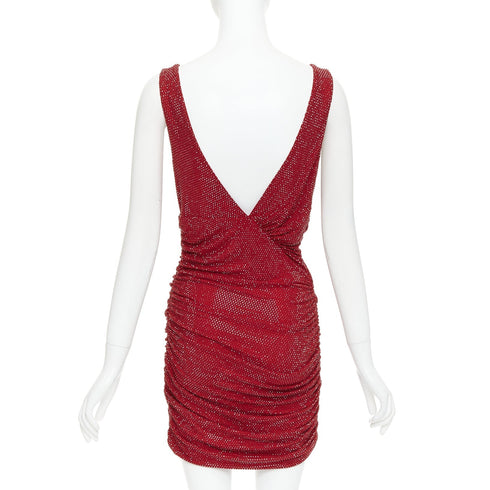 Women's Alexandre Vauthier Crystal Plunge Mini Dress