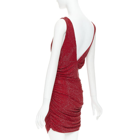 Women's Alexandre Vauthier Crystal Plunge Mini Dress