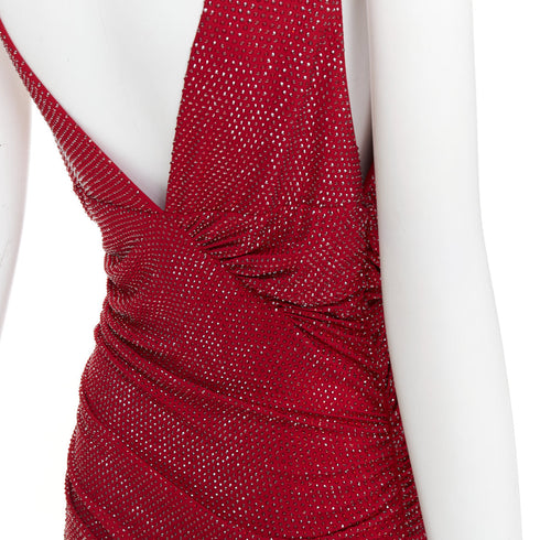 Women's Alexandre Vauthier Crystal Plunge Mini Dress