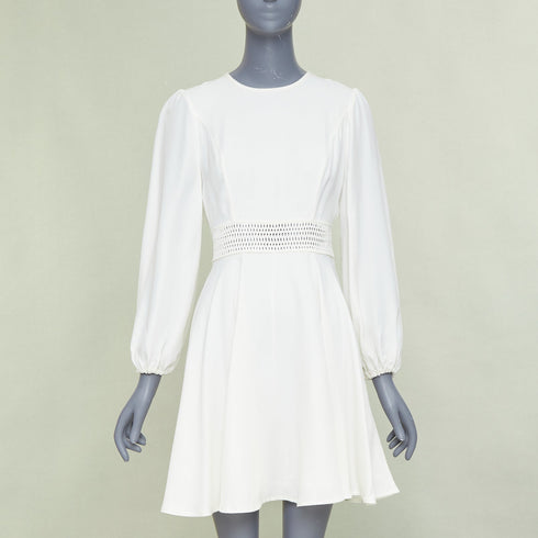 Women's Zimmermann Lattice Waist Puff Sleeve Dress