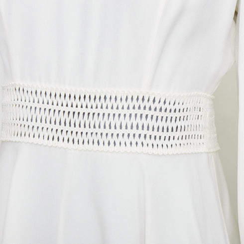 Women's Zimmermann Lattice Waist Puff Sleeve Dress
