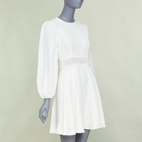 Women's Zimmermann Lattice Waist Puff Sleeve Dress