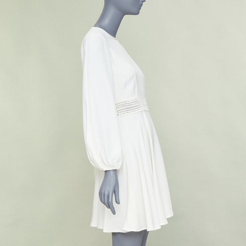 Women's Zimmermann Lattice Waist Puff Sleeve Dress