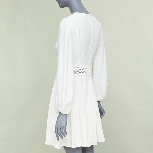 Women's Zimmermann Lattice Waist Puff Sleeve Dress