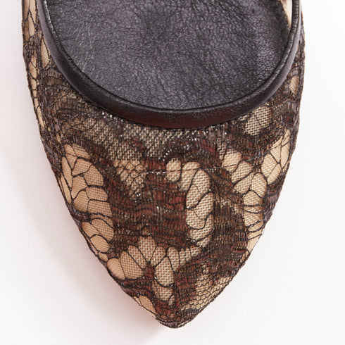 Women's Sergio Rossi Leather Floral Lace Pumps