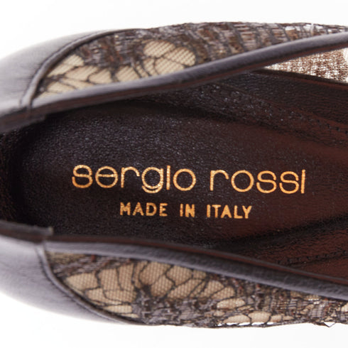 Women's Sergio Rossi Leather Floral Lace Pumps