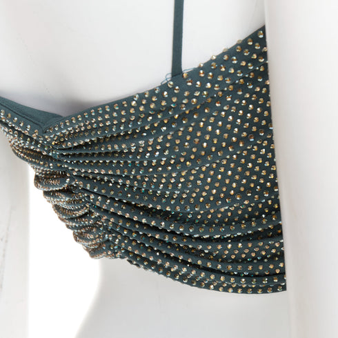 Women's Alexandre Vauthier Crystal Cropped Top