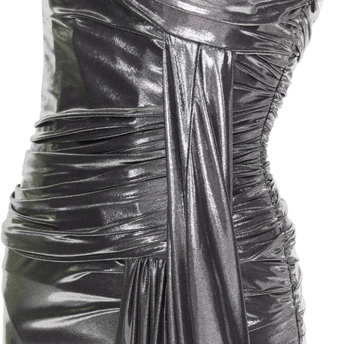 Women's Alexandre Vauthier Lame Asymmetric Dress