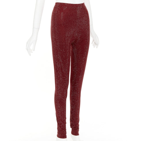 Women's Alexandre Vauthier Crystal Legging Pants