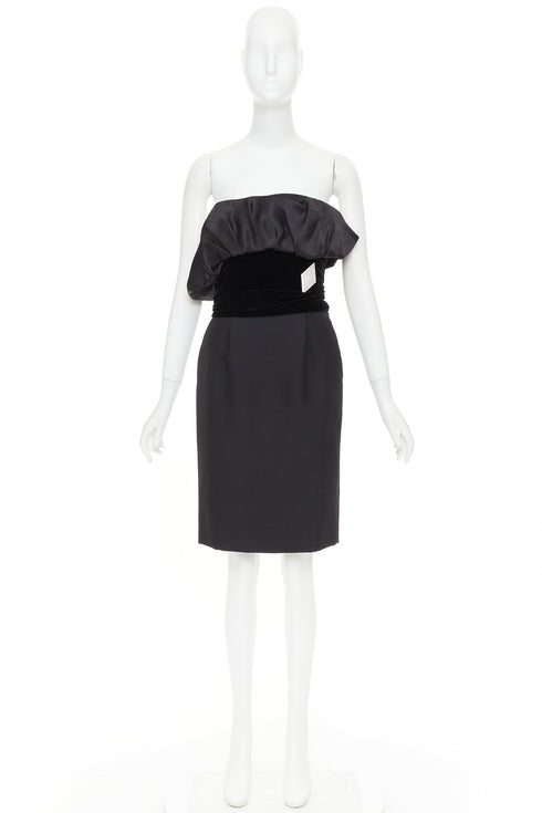 Women's Alexandre Vauthier Velvet Belt Satin Dress