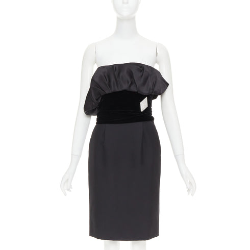 Women's Alexandre Vauthier Velvet Belt Satin Dress