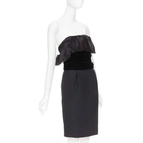 Women's Alexandre Vauthier Velvet Belt Satin Dress