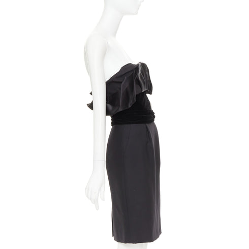 Women's Alexandre Vauthier Velvet Belt Satin Dress