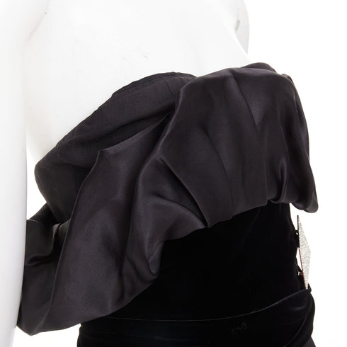 Women's Alexandre Vauthier Velvet Belt Satin Dress