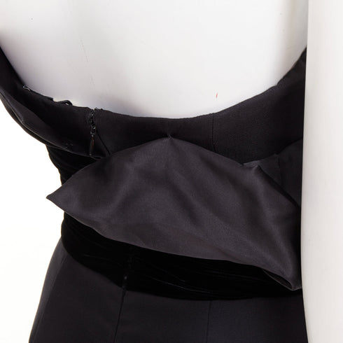 Women's Alexandre Vauthier Velvet Belt Satin Dress