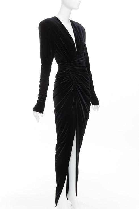 Women's Alexandre Vauthier Velvet Wrap Draped Gown