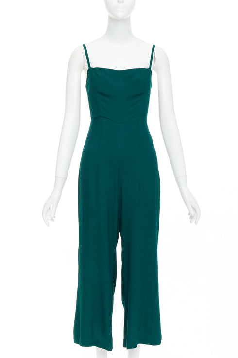 Women's Reformation Forest Green Cropped Jumpsuit