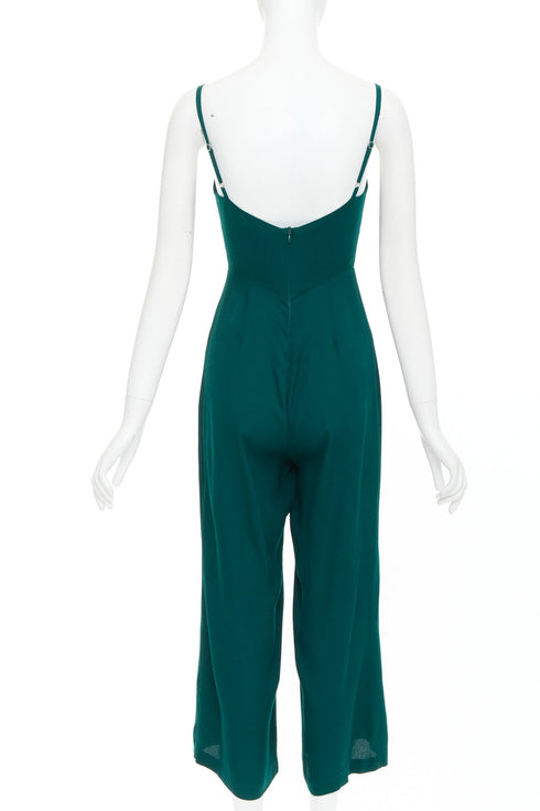 Women's Reformation Forest Green Cropped Jumpsuit