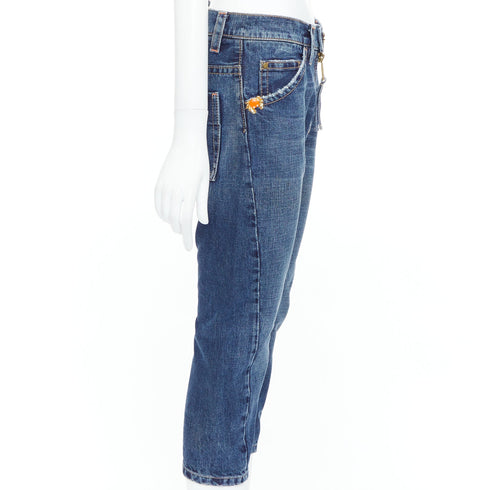 Women's Dsquared2 Crab Button Crop Denim Jeans