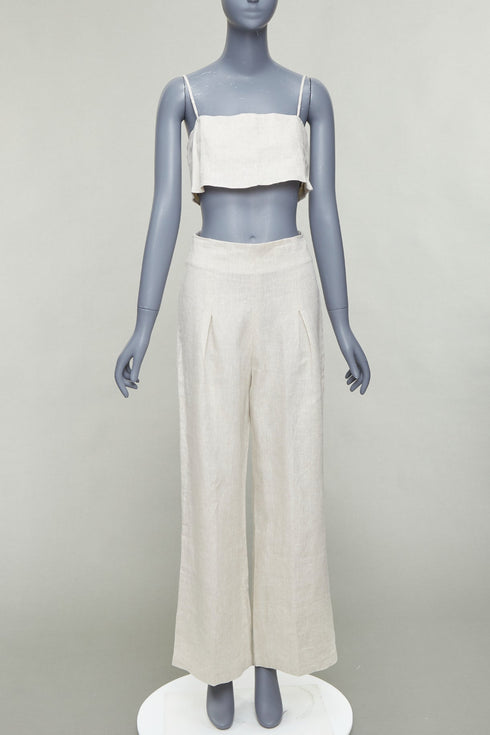 Women's Reformation Linen Crop Top Pants Set