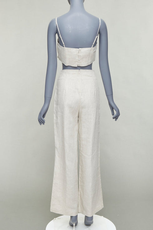 Women's Reformation Linen Crop Top Pants Set