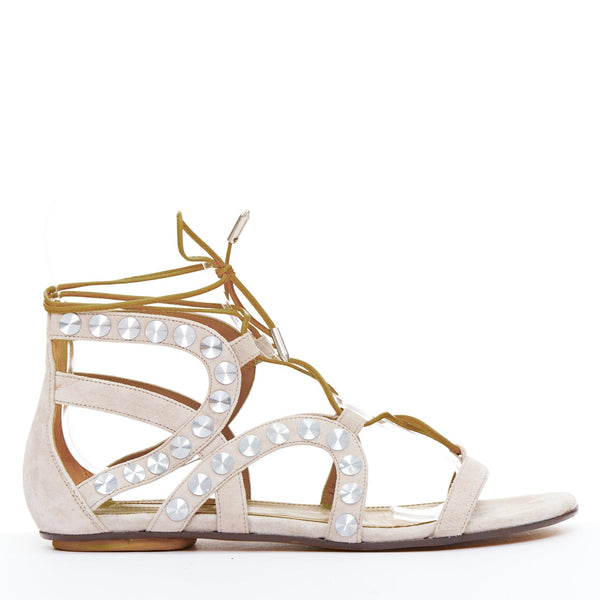 Women's Aquazzura Leather Studded Sandals