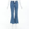 Women's Khaite Stone Washed Flare Cropped Jeans