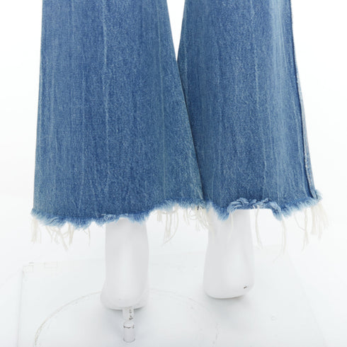 Women's Khaite Stone Washed Flare Cropped Jeans