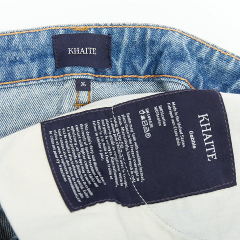 Women's Khaite Stone Washed Flare Cropped Jeans